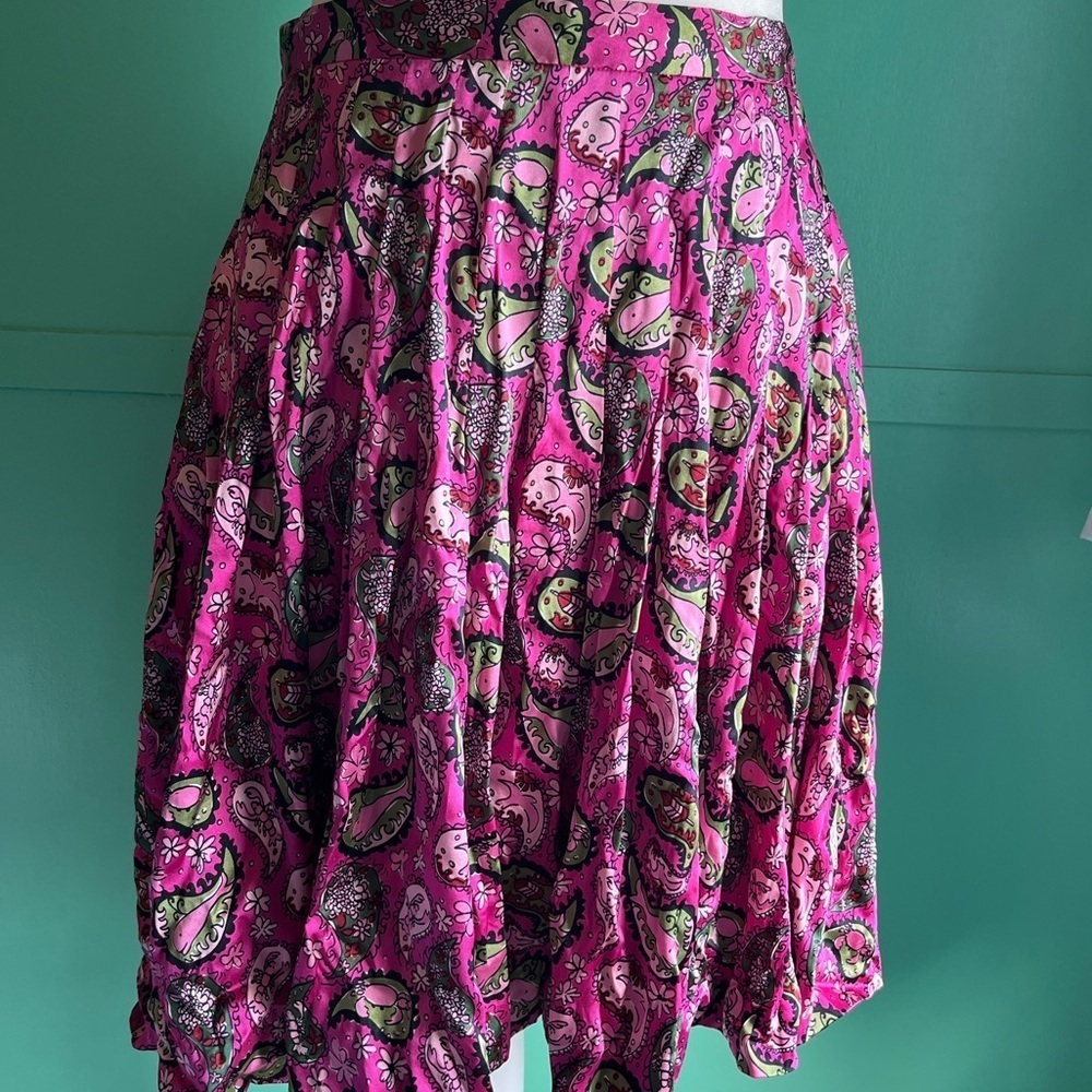 Lilly Pulitzer silk vibrant pleated skirt